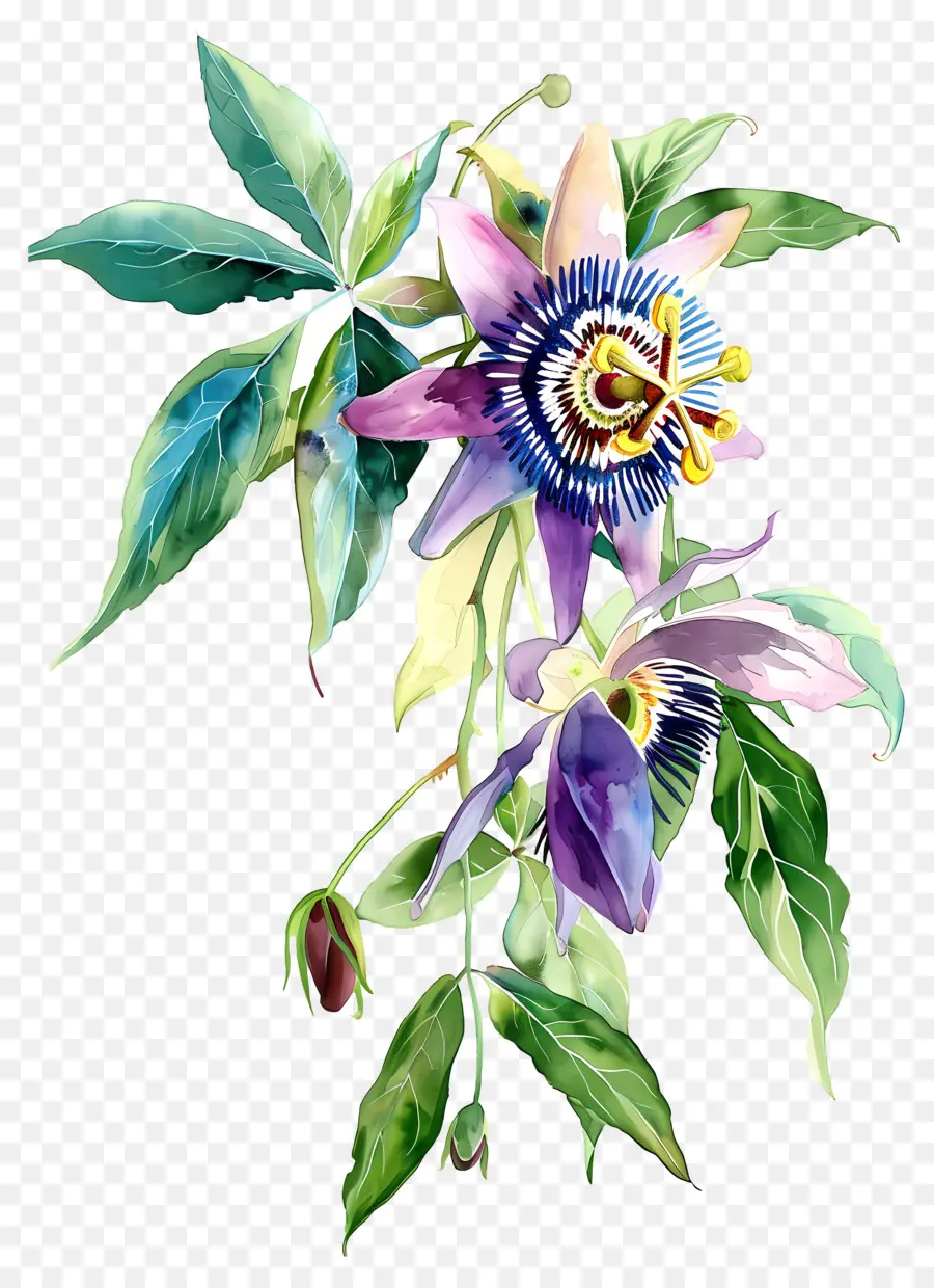 Flores Vintage，Passiflora PNG