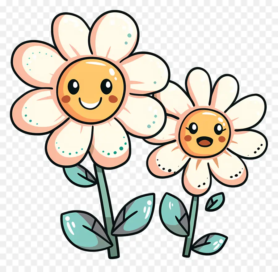 Emoji De Flor，Adoráveis ​​flores De Desenho Animado PNG