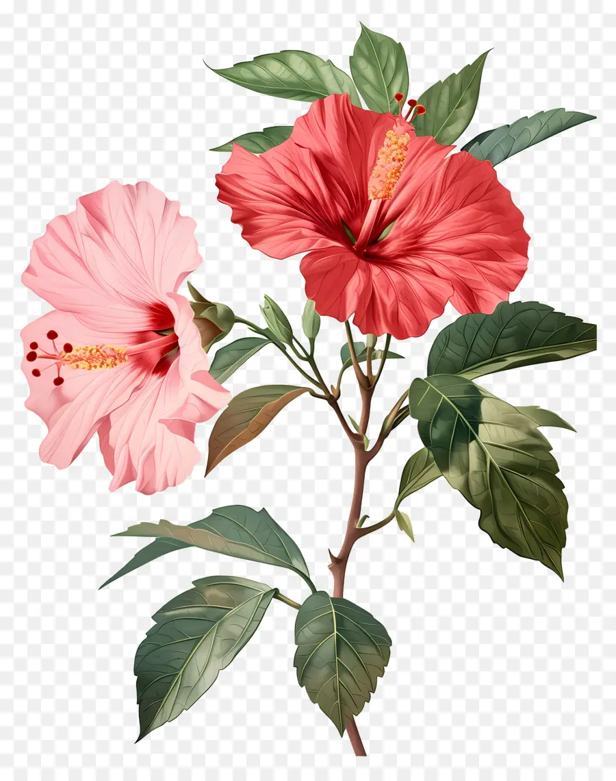 Flores Vintage，Flores De Hibisco PNG