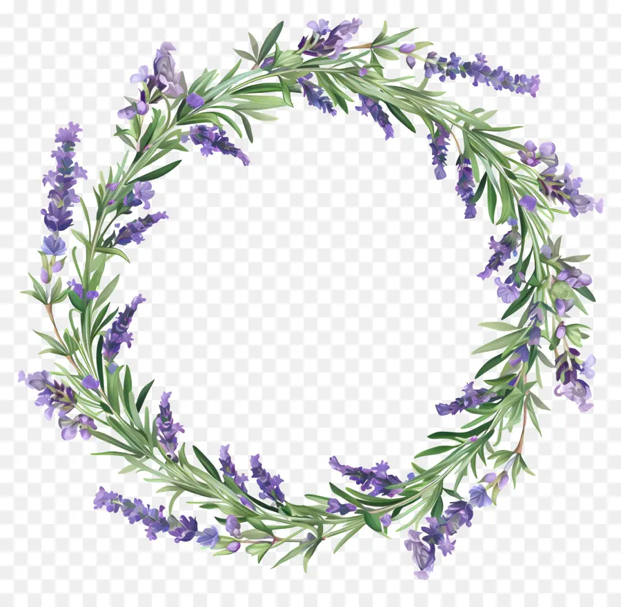 Guirlanda De Lavanda，Coroa De Lavanda PNG