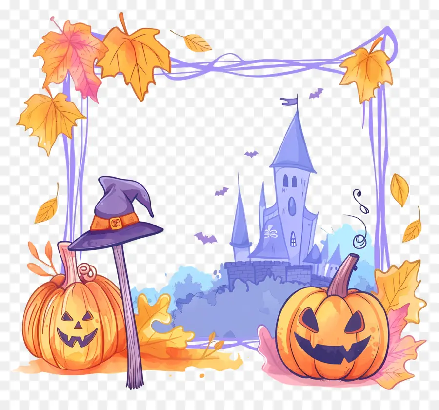 Moldura De Halloween，Abóbora PNG