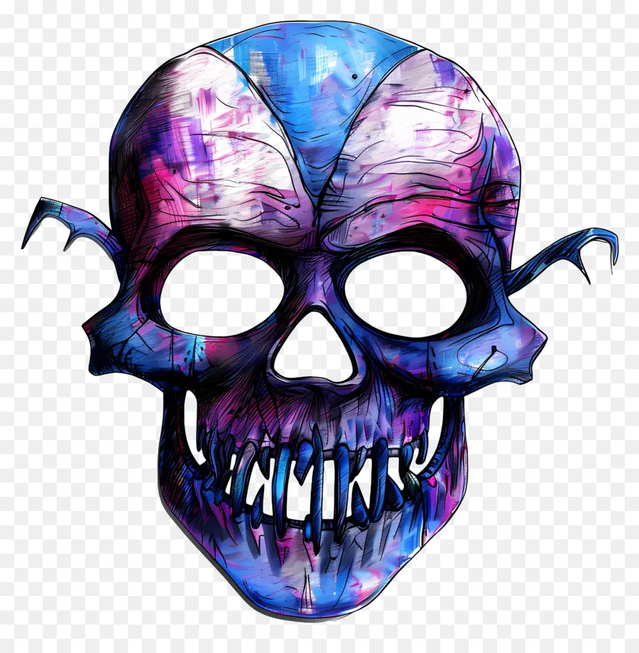 Máscara De Halloween，Máscara De Caveira Colorida PNG