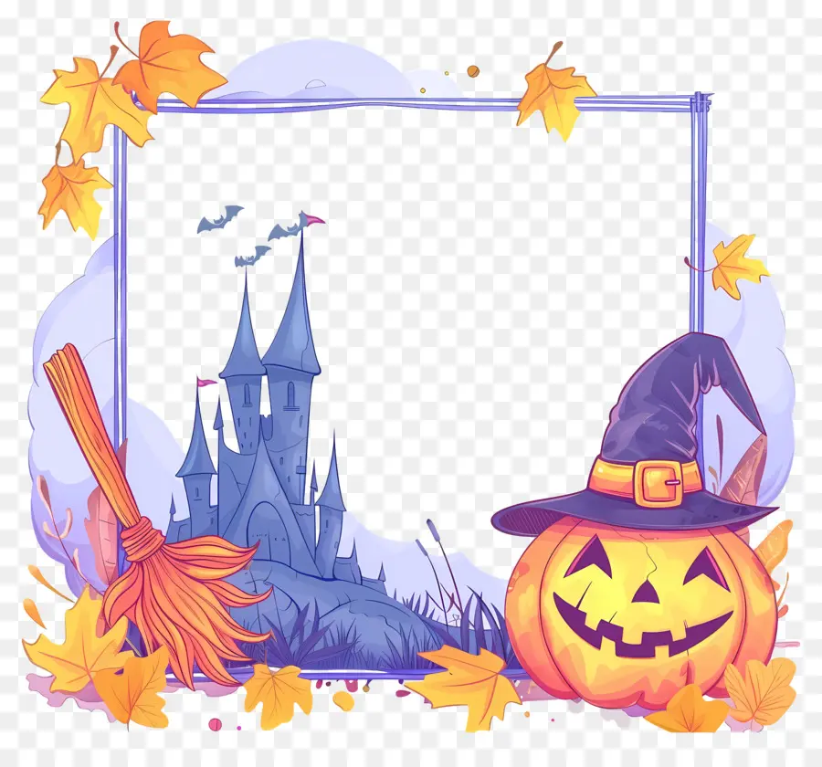 Moldura De Halloween，Abóbora PNG