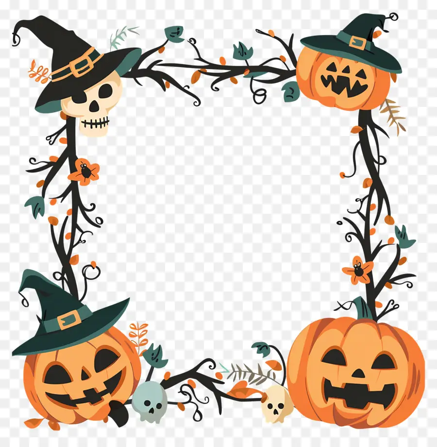 Moldura De Halloween，Abóbora PNG