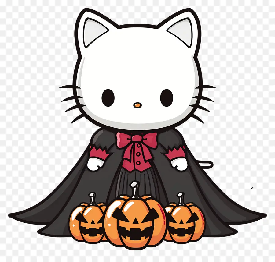 Olá Kitty Halloween，Gato No Cabo PNG