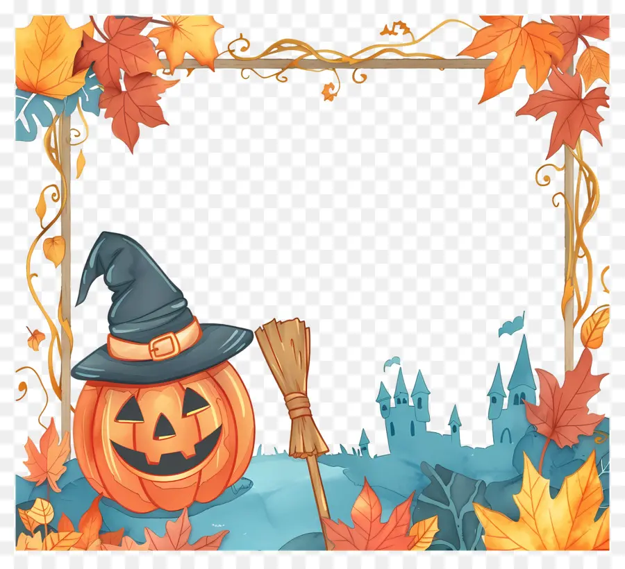 Moldura De Halloween，Abóbora PNG