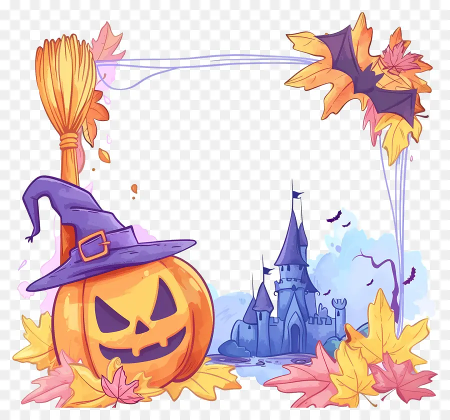 Moldura De Halloween，Abóbora PNG