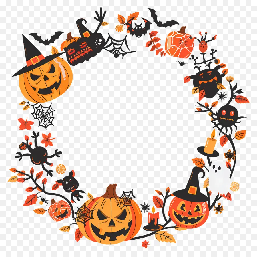 Moldura De Halloween，Abóbora PNG