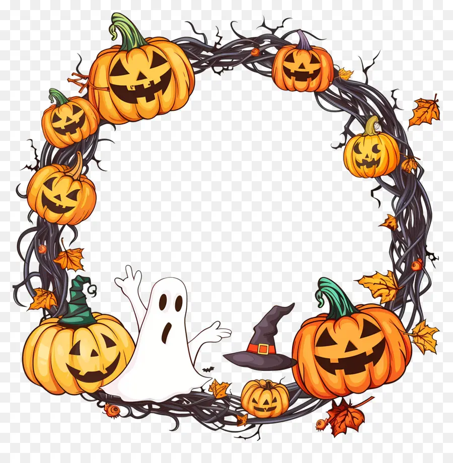 Moldura De Halloween，Abóbora PNG