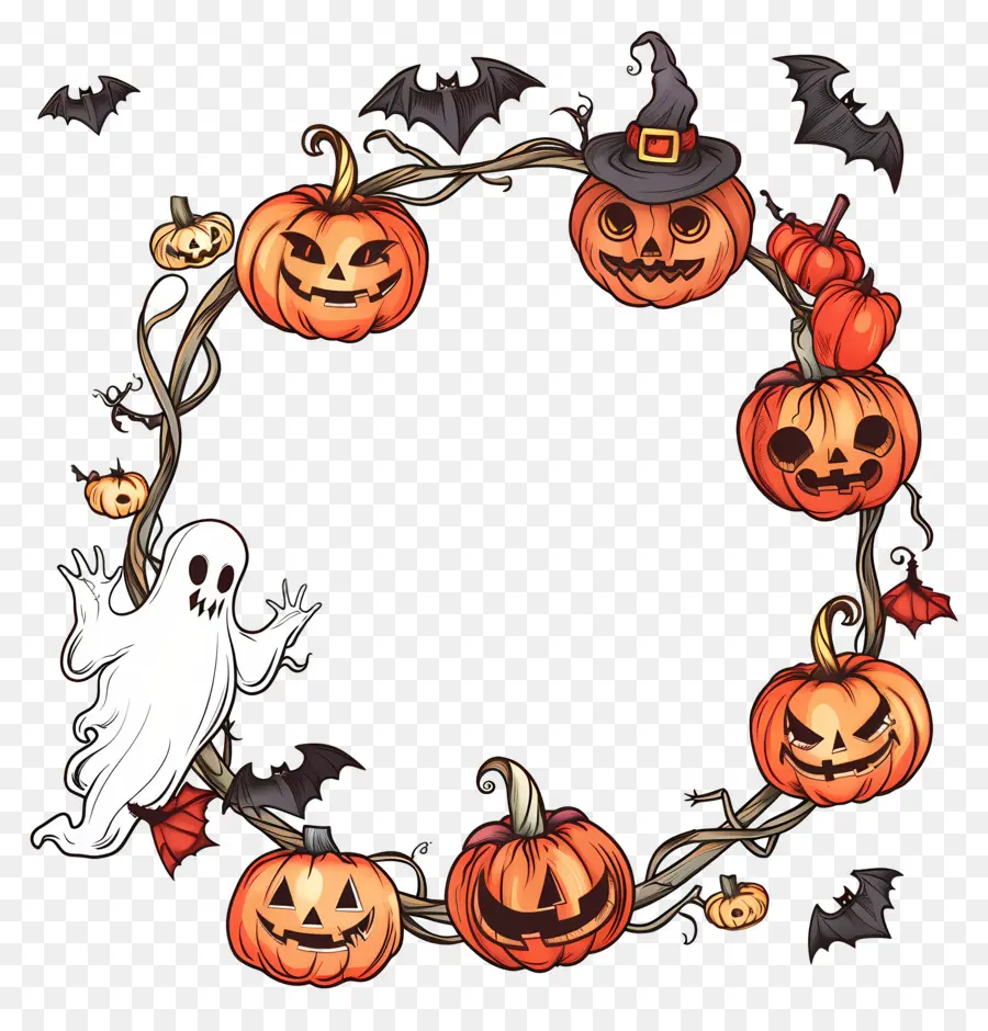 Moldura De Halloween，Abóbora PNG