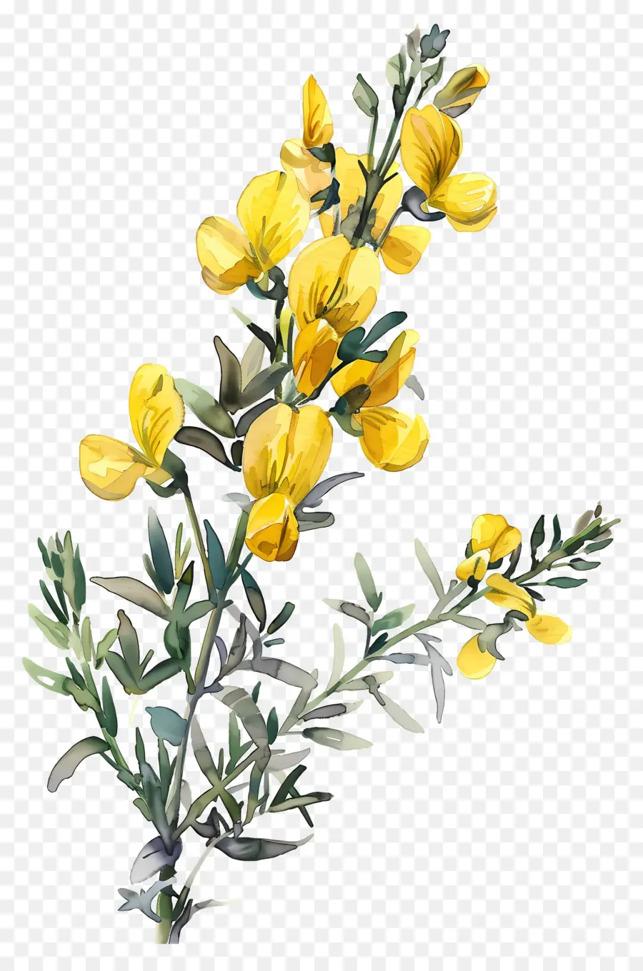 Flor Cytisus Wolgaricus，Flores Amarelas PNG