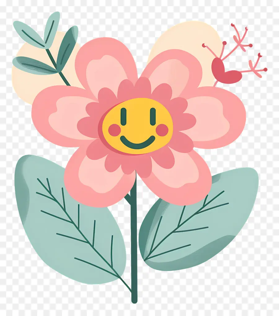 Emoji De Flor，Flor Rosa Sorridente PNG