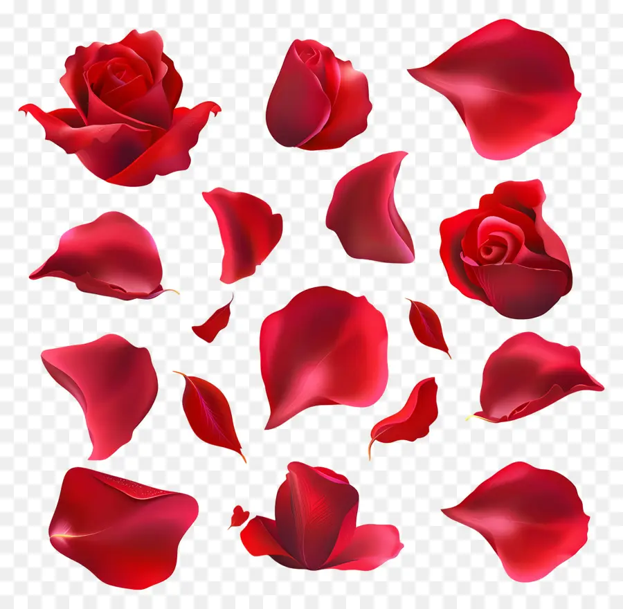 Pétalas De Flores，Pétalas De Rosa Vermelha PNG