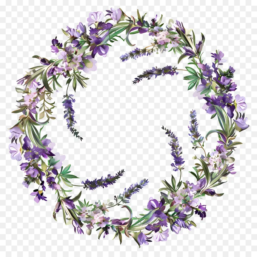 Guirlanda De Lavanda，Coroa De Lavanda PNG