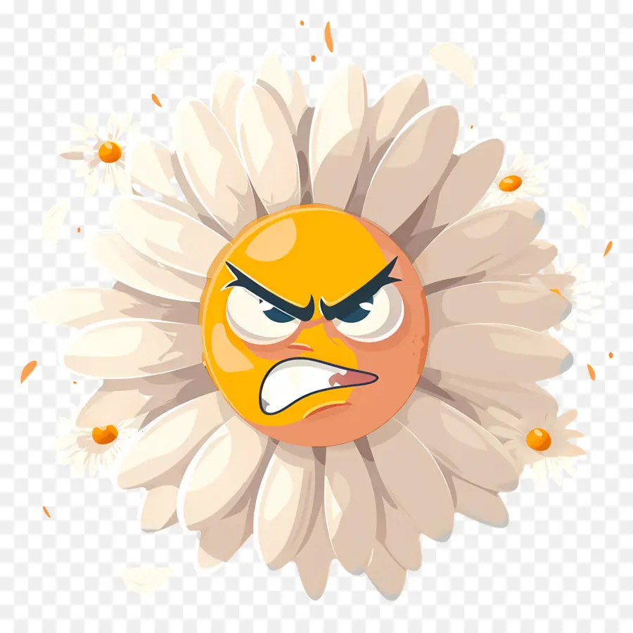 Emoji De Flor，Flor Irritada PNG