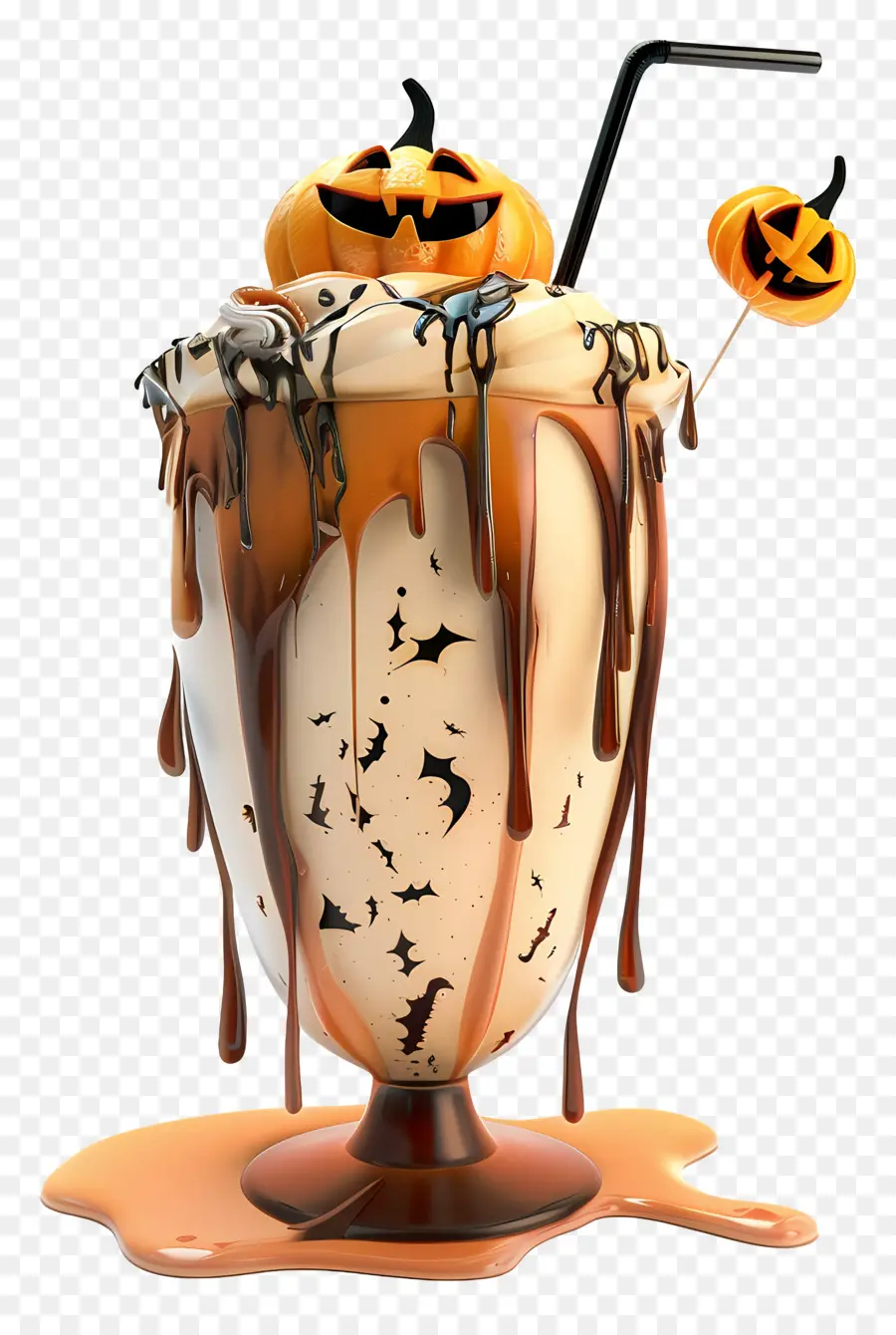 Batido De Halloween，Milk Shake De Abóbora PNG