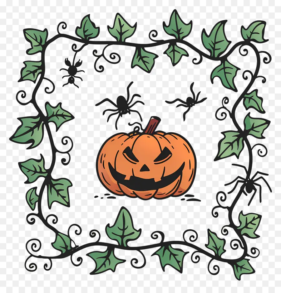 Moldura De Halloween，Jack O' Lantern PNG