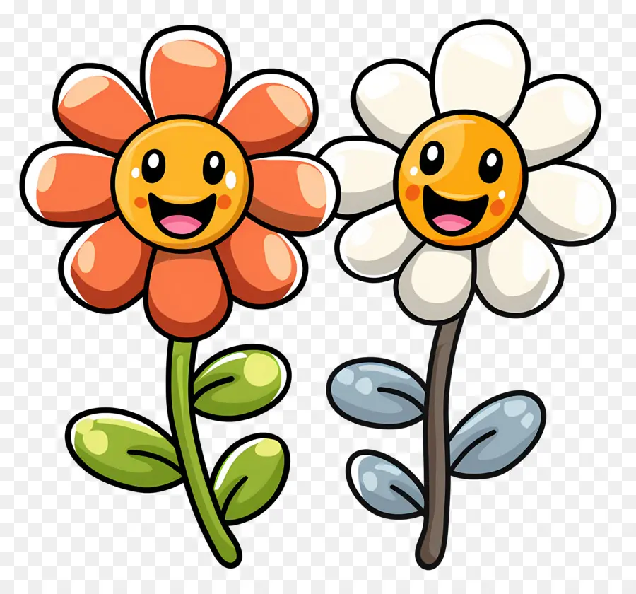 Emoji De Flor，Adoráveis ​​flores De Desenho Animado PNG