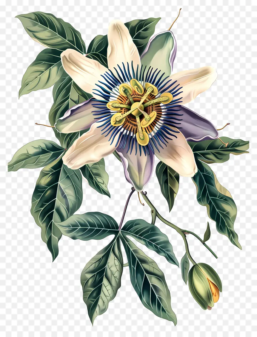 Flores Vintage，Passiflora PNG