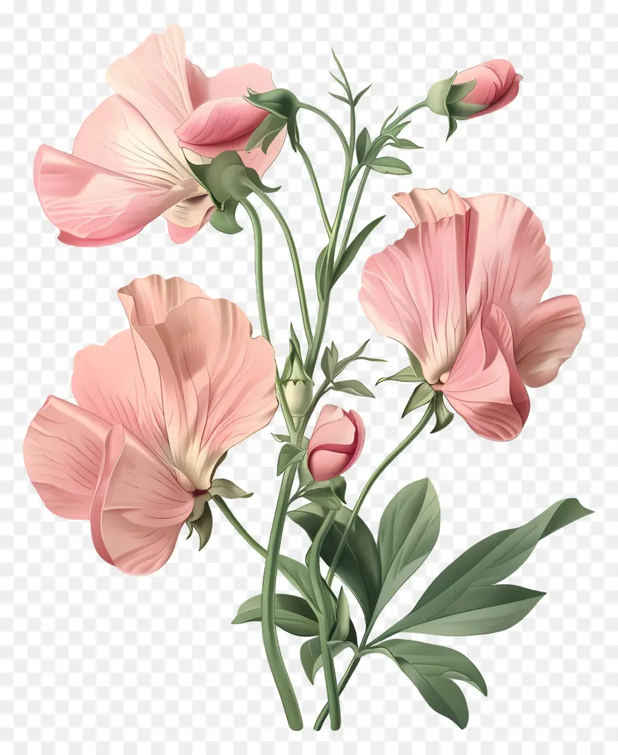 Flores Vintage，Flores Cor De Rosa PNG