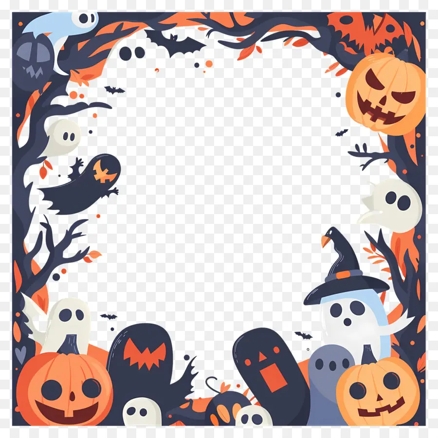 Moldura De Halloween，Abóbora PNG