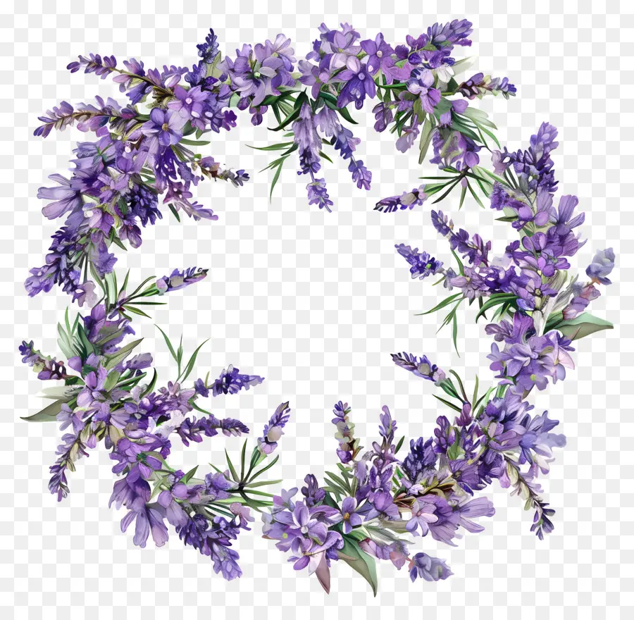 Guirlanda De Lavanda，Coroa De Lavanda PNG