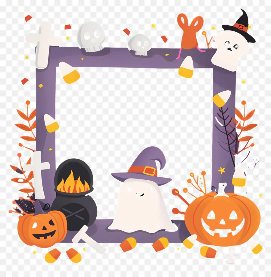 Moldura De Halloween，Moldura Fantasma De Halloween PNG