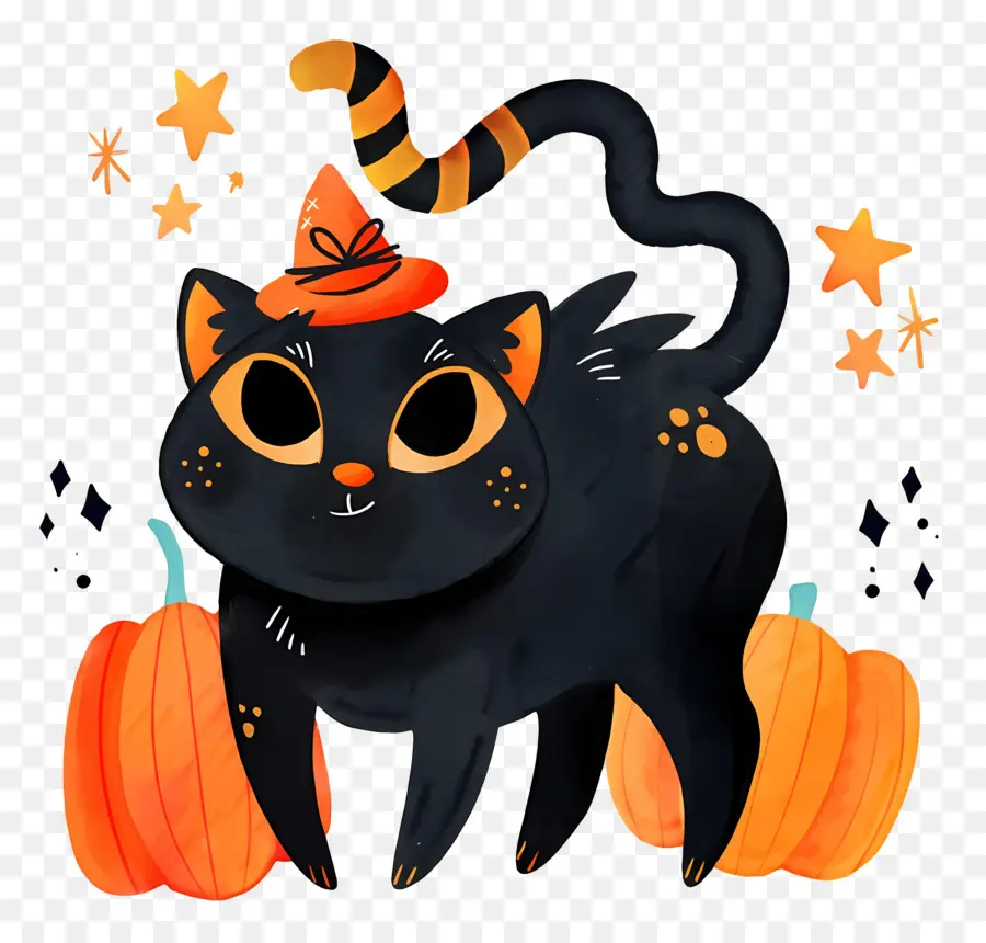 Gato De Halloween，Gato Preto PNG