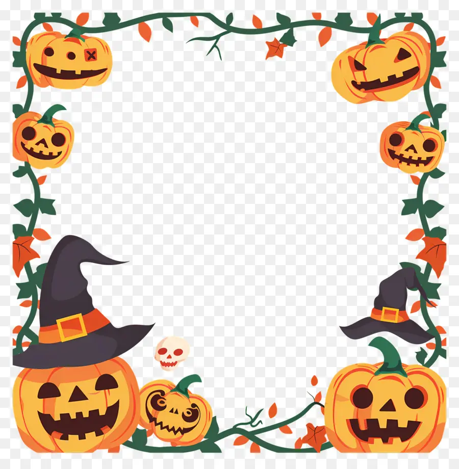 Moldura De Halloween，Abóbora PNG