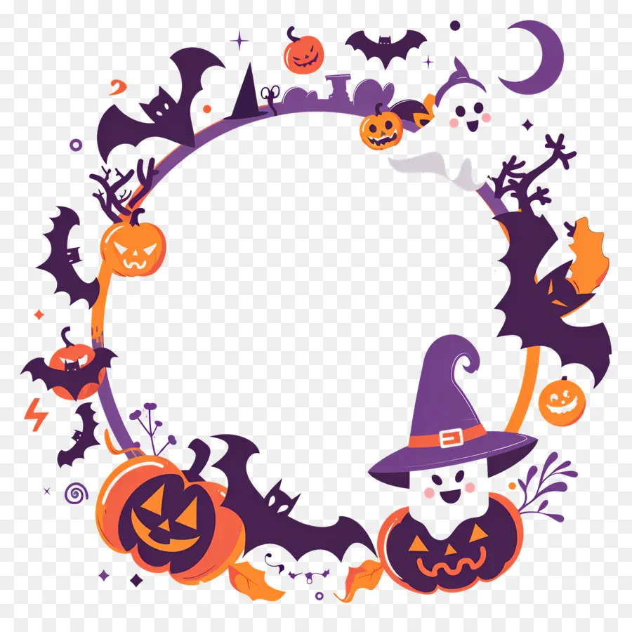 Moldura De Halloween，Abóbora PNG