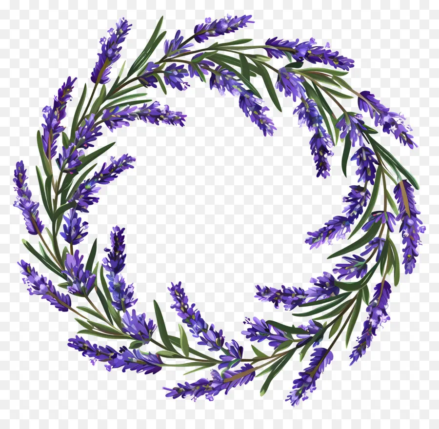 Guirlanda De Lavanda，Coroa De Lavanda PNG