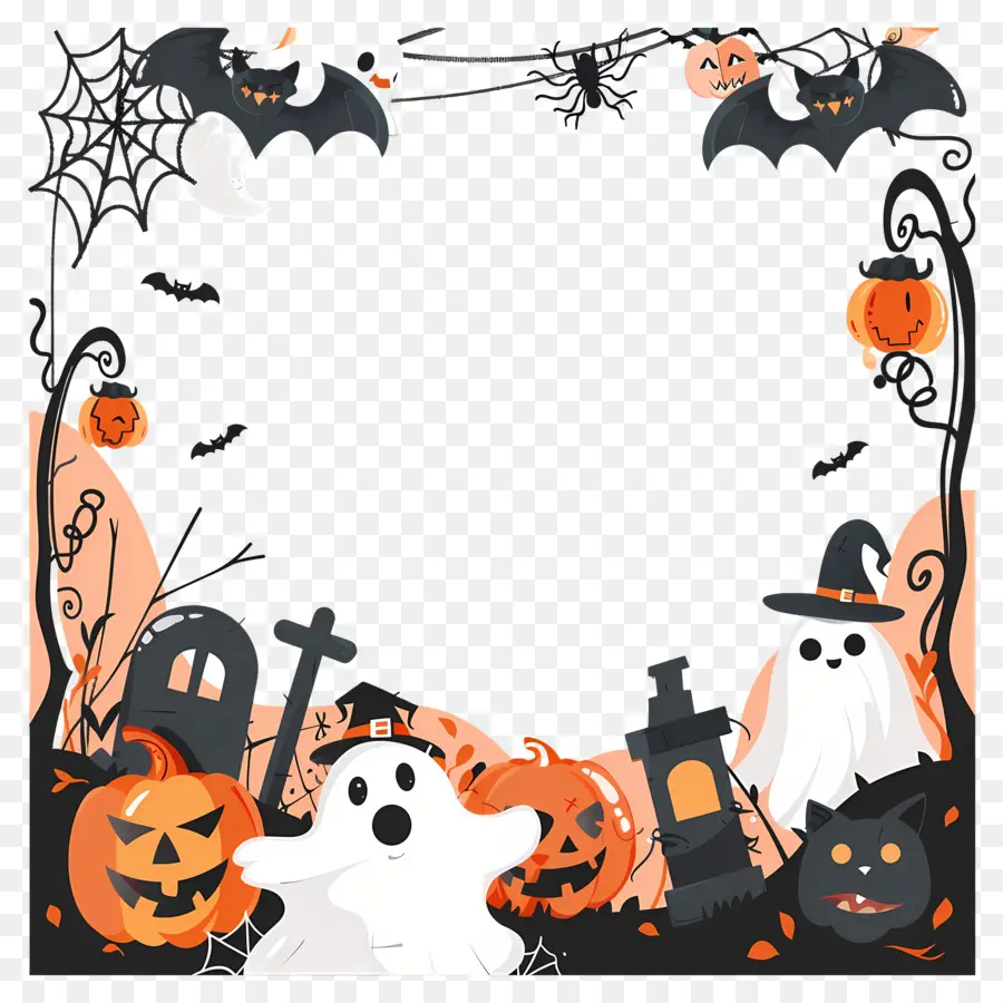 Moldura De Halloween，Abóbora PNG