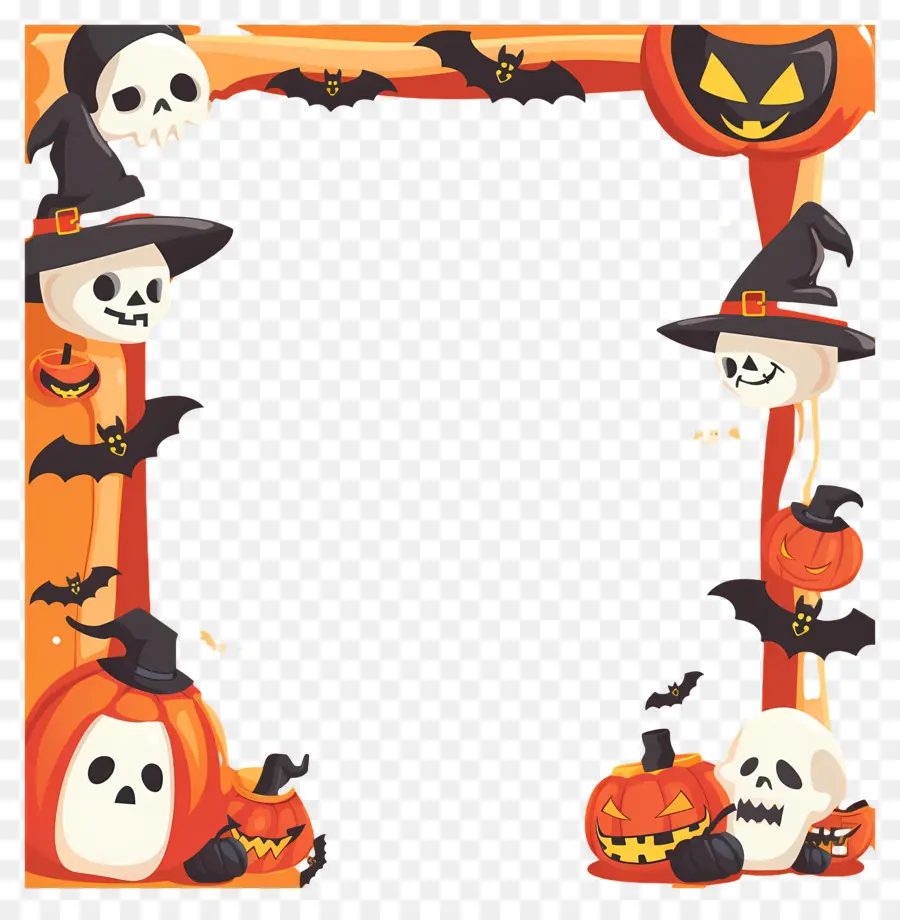 Moldura De Halloween，Abóbora PNG