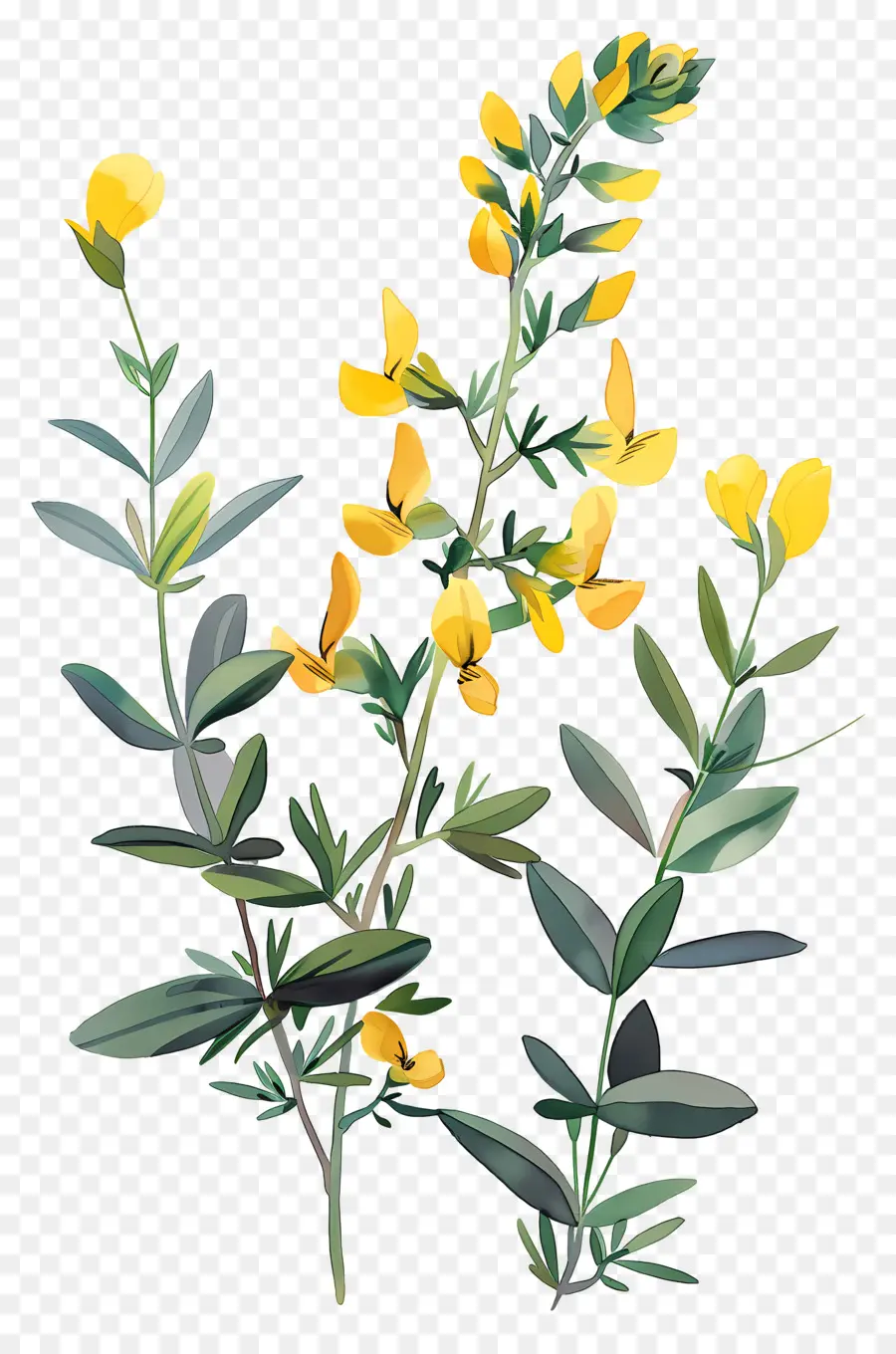 Flor Cytisus Wolgaricus，Flores Amarelas PNG