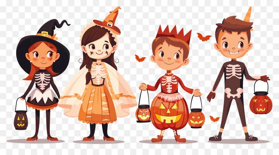 Dia Das Bruxas Crianças，Crianças Em Fantasias De Halloween PNG