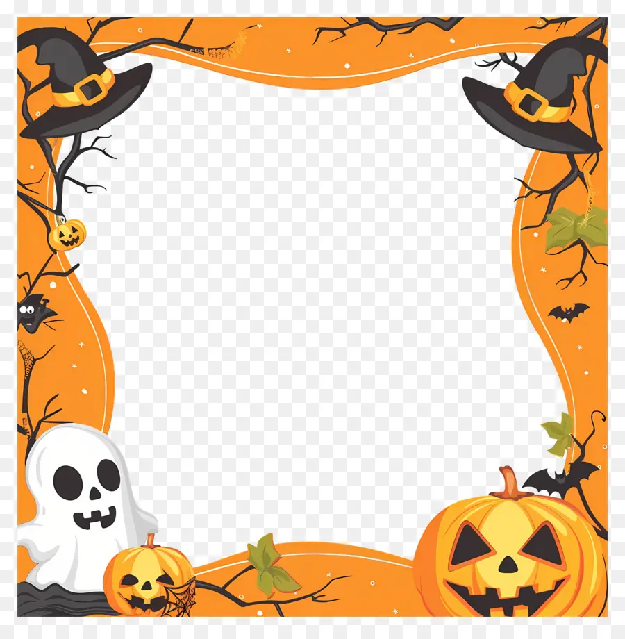 Moldura De Halloween，Abóbora PNG