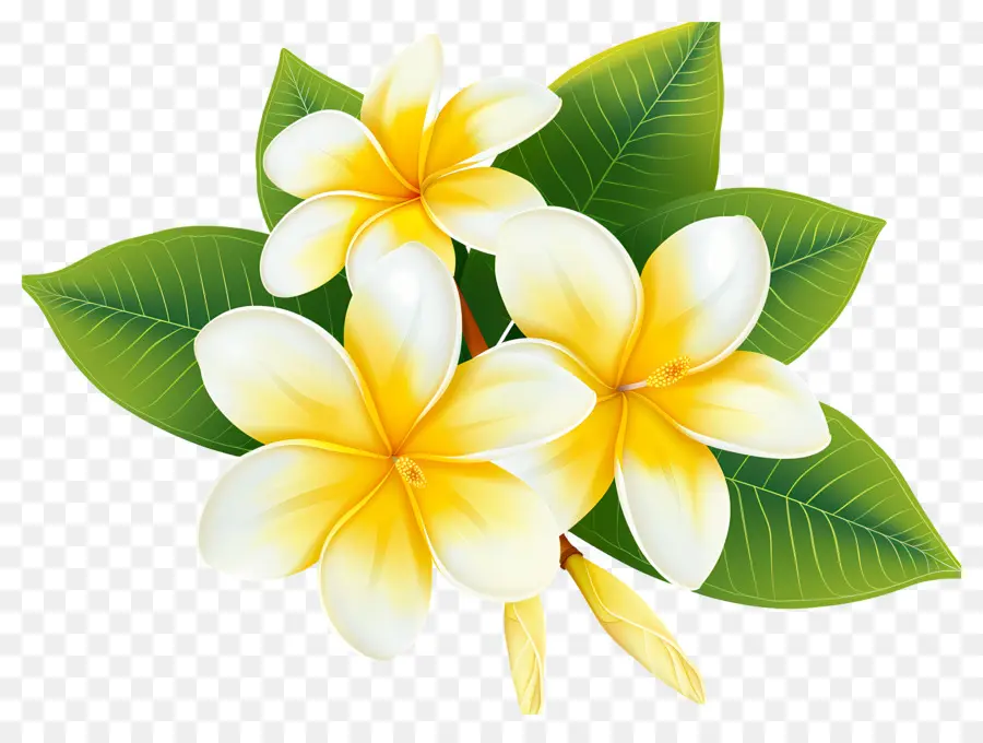 Flor De Frangipani，Flores Amarelas E Brancas PNG