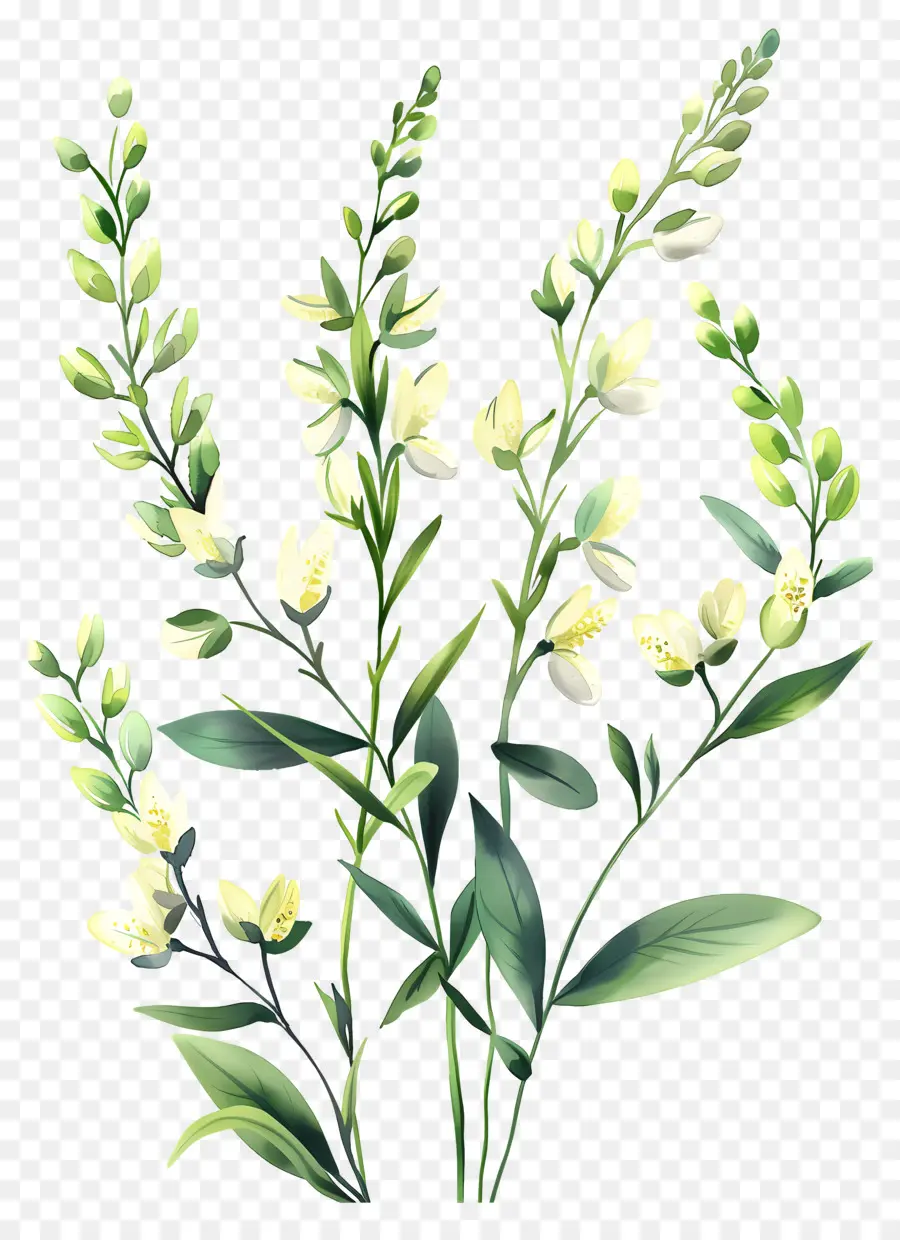 Flor Cytisus Wolgaricus，Flores Brancas PNG