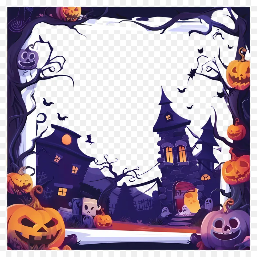 Moldura De Halloween，Abóbora PNG