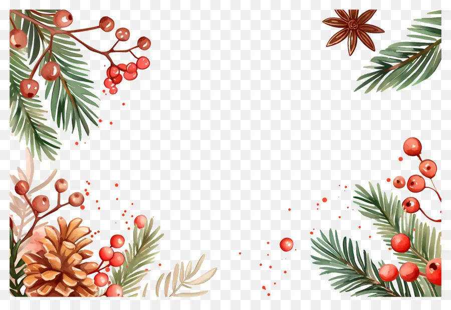 Fundo De Natal，Moldura Floral PNG