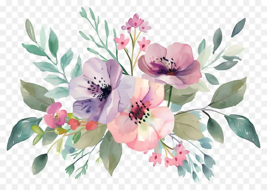 Flores Em Aquarela，Flores PNG