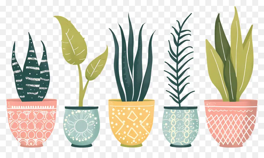 Flores Em Vasos，Vasos De Plantas Estampados PNG