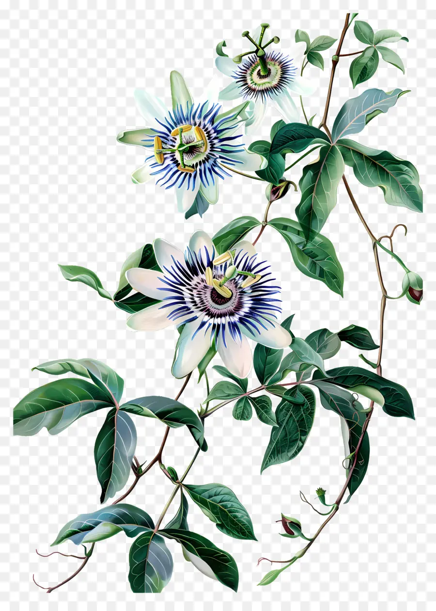 Flores Vintage，Passiflora PNG