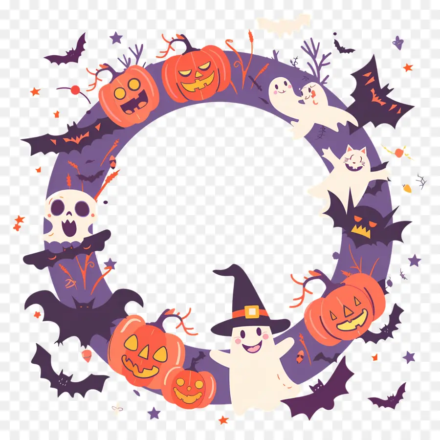 Moldura De Halloween，Abóbora PNG