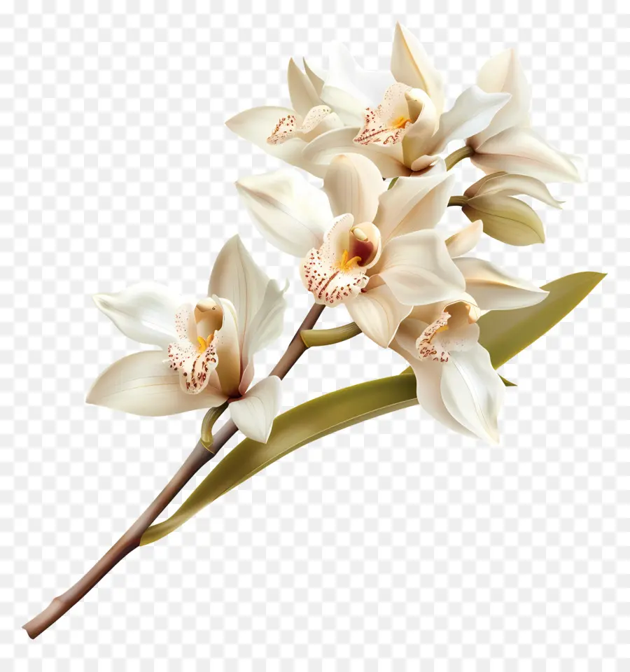 Flores De Orquídea Baunilha，Orquídea Branca PNG