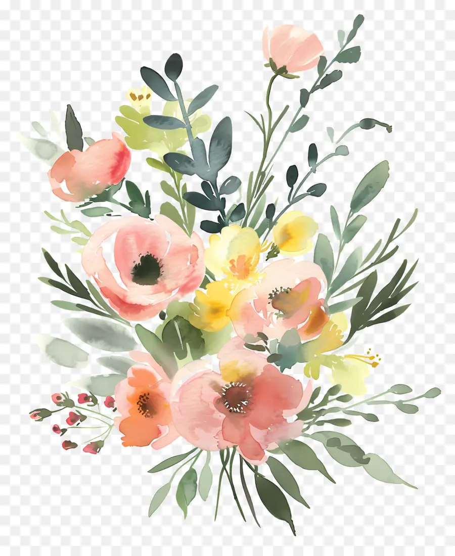 Flores Em Aquarela，Flores PNG