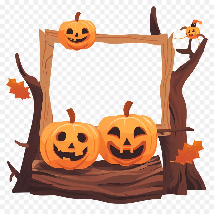 Moldura De Halloween，Abóboras De Halloween PNG