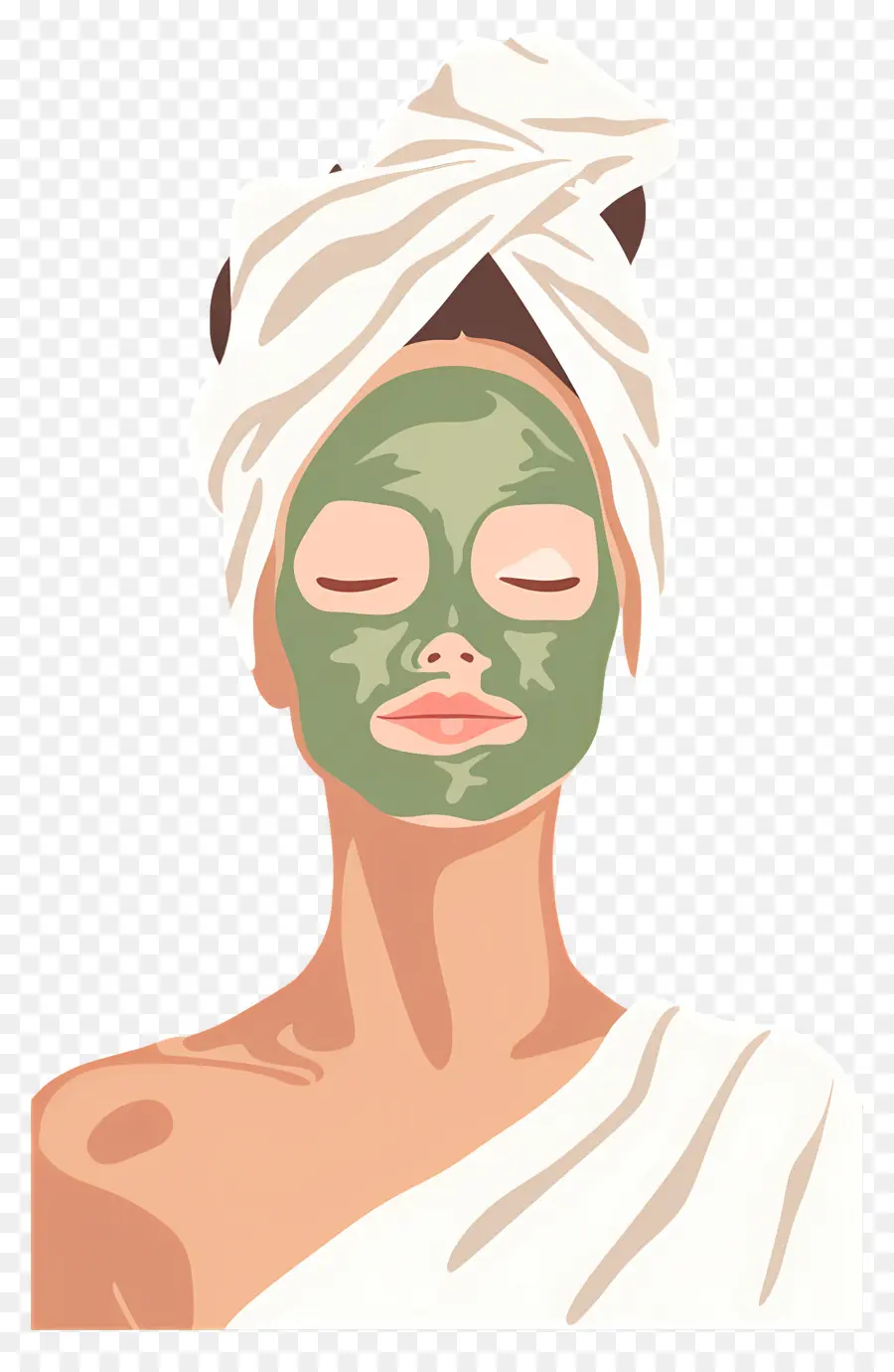 Máscara Facial De Spa，Mulher Com Máscara Facial PNG