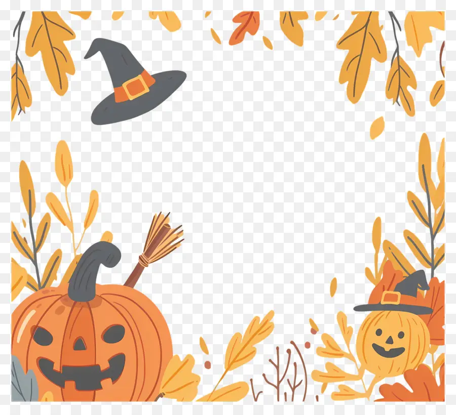 Moldura De Halloween，Abóbora PNG