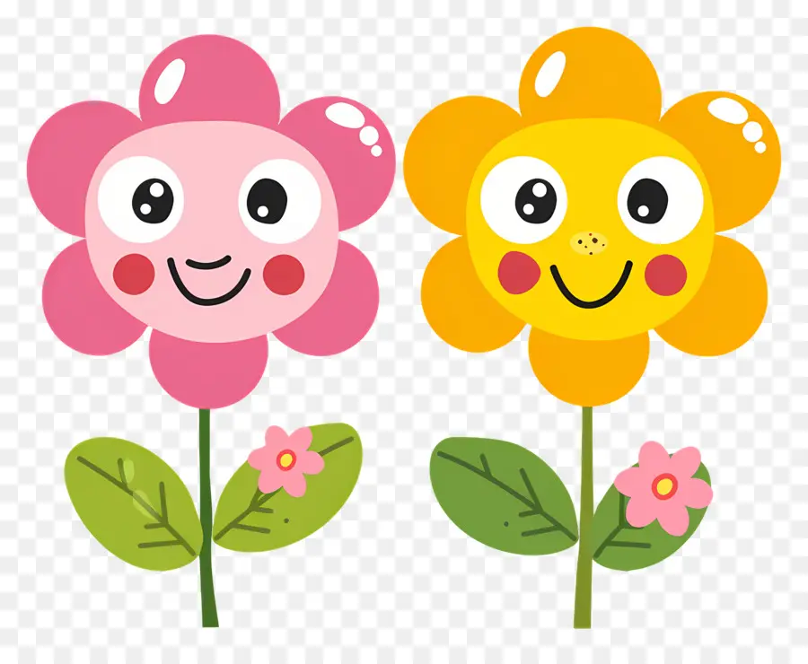 Emoji De Flor，Flores Coloridas De Desenho Animado PNG